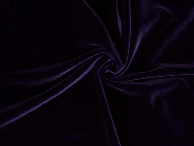 Purple Crushed Velvet Fabric by the Yard, Purple Stretch Fabric